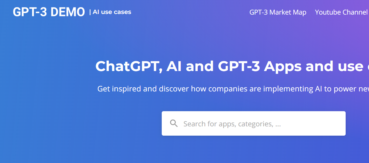 GPT-3应用程序使用案例 GPT-3 DEMO