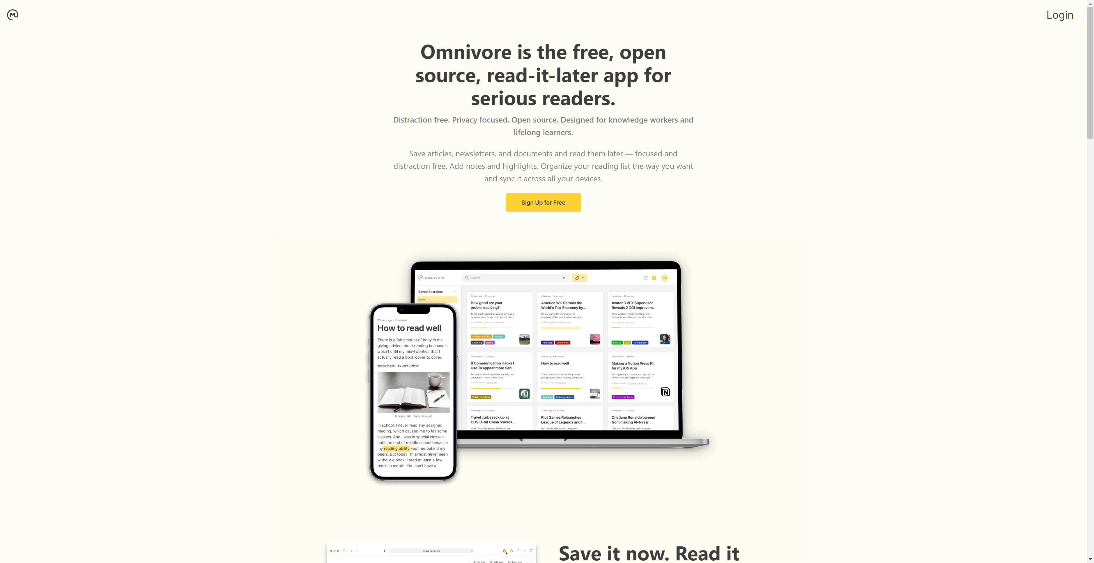 Omnivore - 一个免费开源的稍后读工具