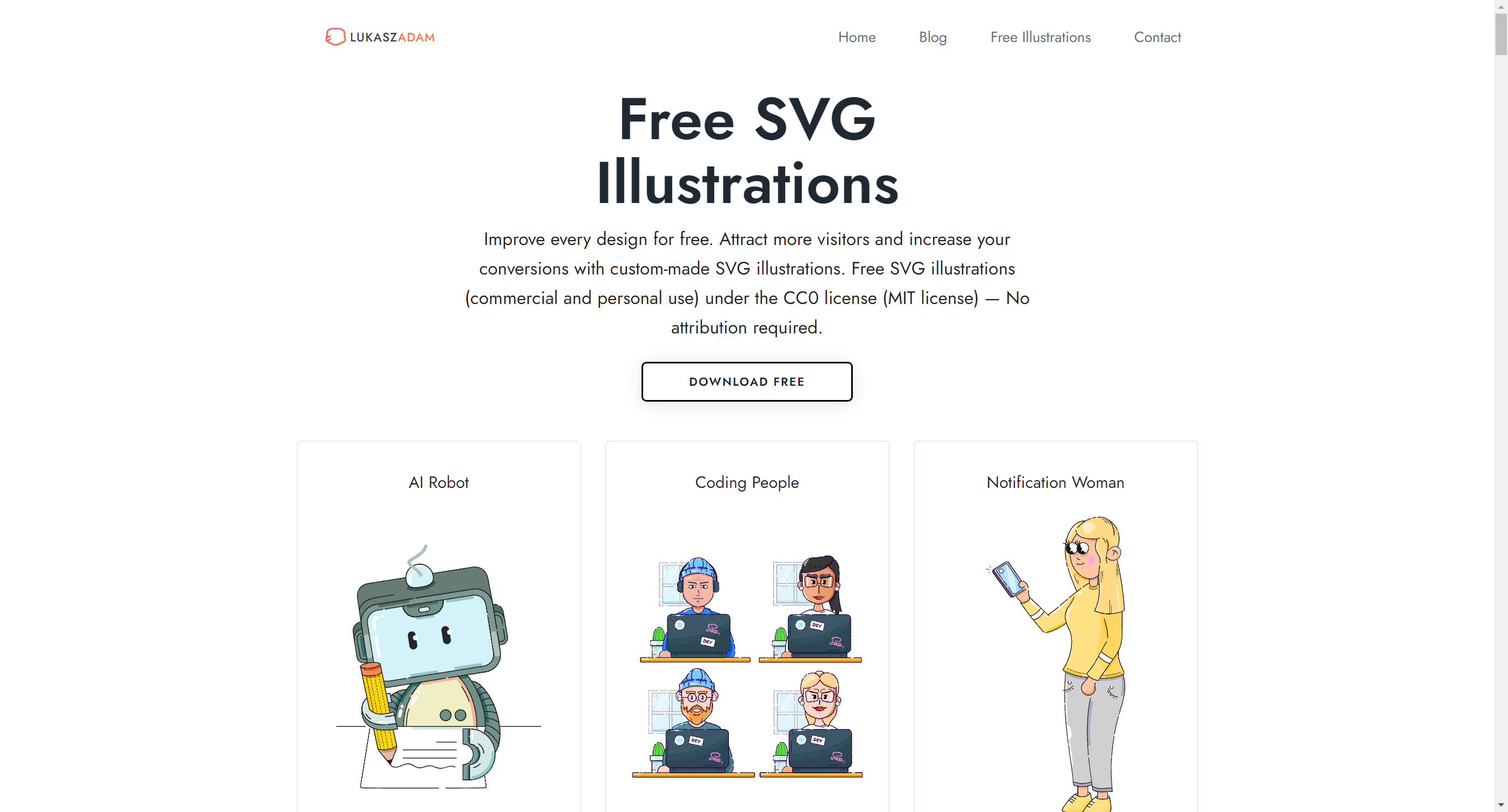 Free SVG Illustrations 免费可商用的插画平台