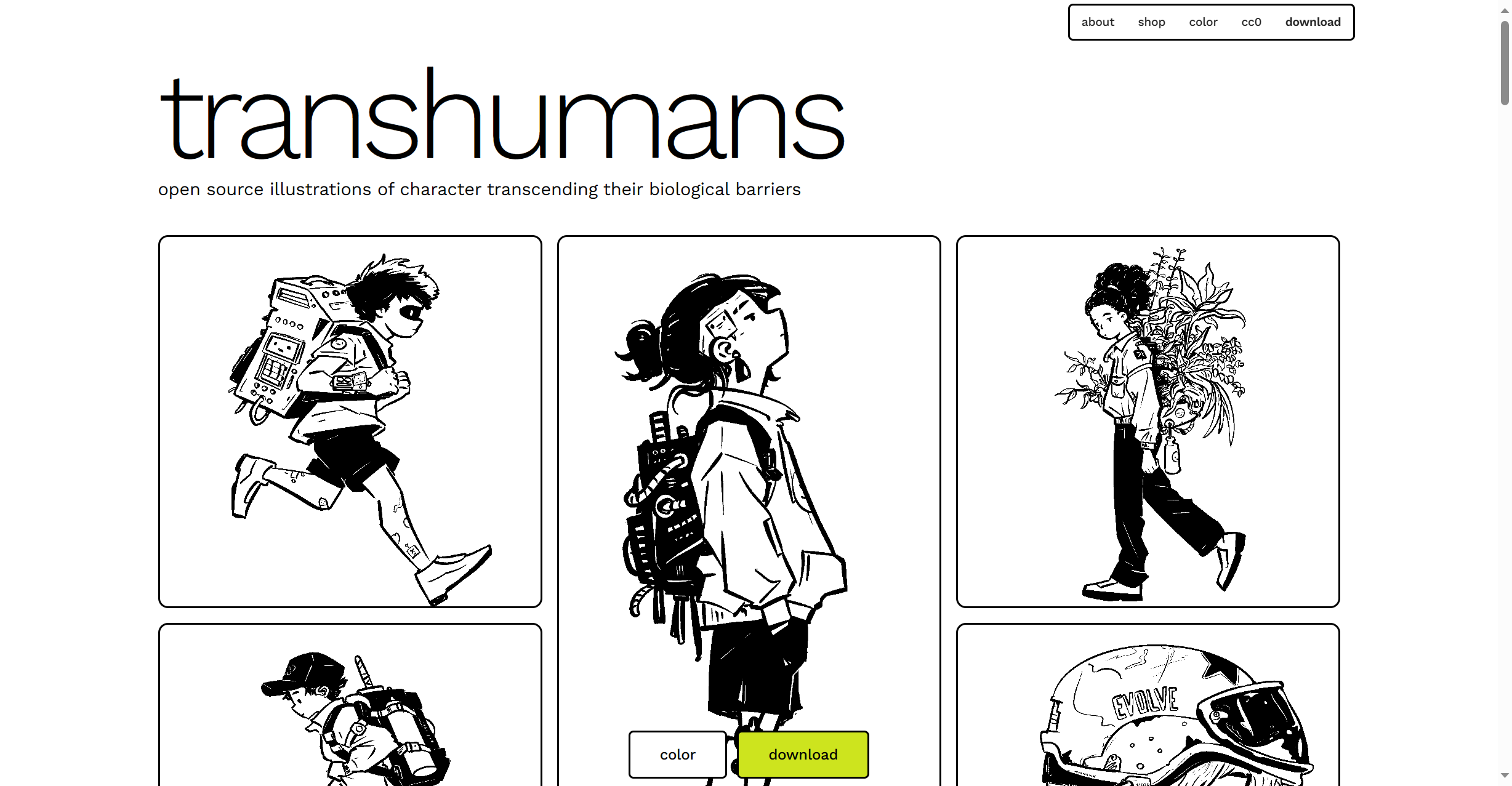 Transhumans: 开源的人物开源插图 可商用