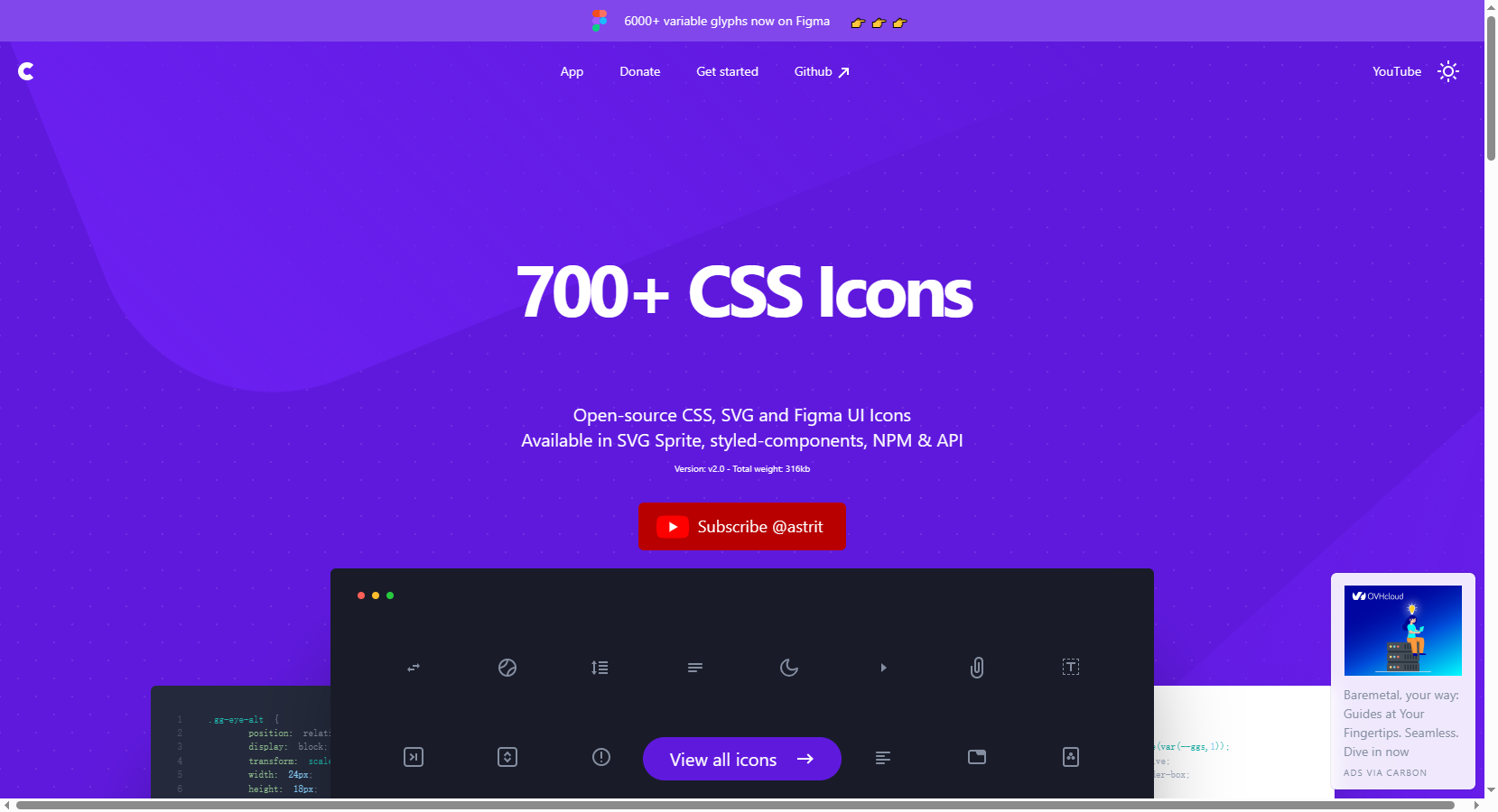 700  CSS Icons, 自定义尺寸, Retina Ready 